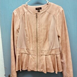 EUC Tan/Rose Peplum Jacket by Thalia Sodi